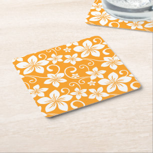 POSAVASOS CUADRADO DE PAPEL AZUL HAWAII (TANGERINA)