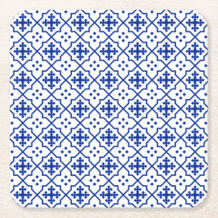 Posavasos Cuadrado De Papel Azul marroquí
