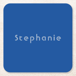 Posavasos Cuadrado De Papel Azul moderno Minimalista retro vintage