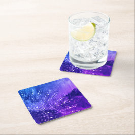 Posavasos Cuadrado De Papel Azul morado Mandala nubes Boho Bohemian