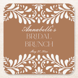 Posavasos Cuadrado De Papel Azulejo de arcilla Talavera Desayuno nupcial de la