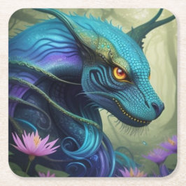 Posavasos Cuadrado De Papel „Azuris –Bewahrer des Zauberwaldes 