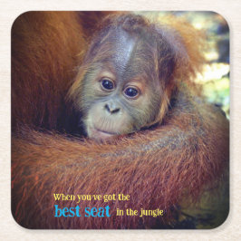 Posavasos Cuadrado De Papel Baby Orangutan