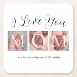 Posavasos Cuadrado De Papel Baby Shower