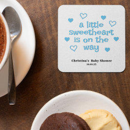 Posavasos Cuadrado De Papel Baby Shower de Blue Boy