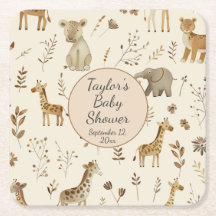 Baby Shower de Boho White Beige Jungle Animales