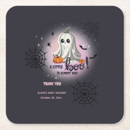 Posavasos Cuadrado De Papel Baby Shower de calabaza de Halloween