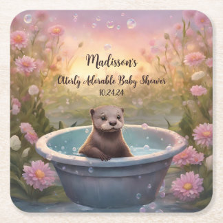 Posavasos Cuadrado De Papel Baby Shower totalmente adorable