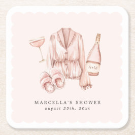 Posavasos Cuadrado De Papel Bachillerato de Pajamas y Prosecco