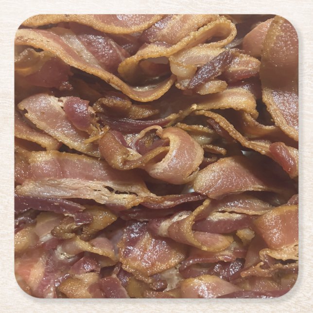 Posavasos Cuadrado De Papel Bacon (Anverso)