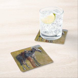 Posavasos Cuadrado De Papel Badlands estadounidenses: Vaquero del viejo oeste 