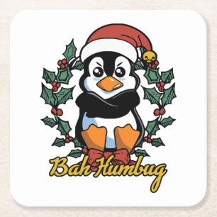 Posavasos Cuadrado De Papel Bah humbug