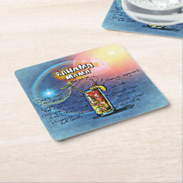 Posavasos Cuadrado De Papel Bahama Mama Cocktail (#8 de 12 paquetes de recetas
