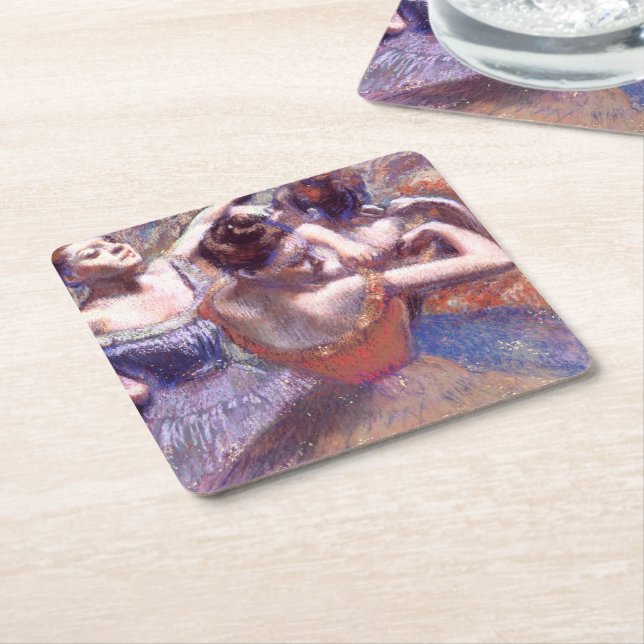 Posavasos Cuadrado De Papel Bailarinas 1899 Edgar Degas (En perspectiva)