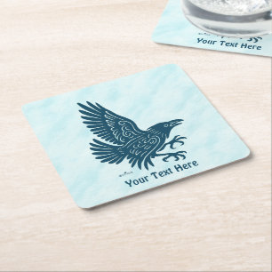 Posavasos Cuadrado De Papel Baile Blue Raven