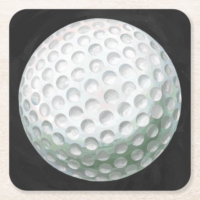 Posavasos Cuadrado De Papel Ball de golf (Anverso)