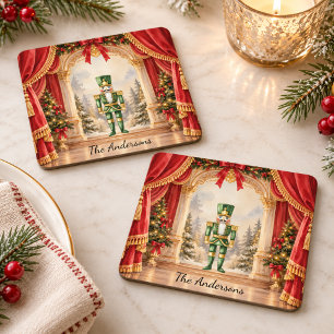 Posavasos Cuadrado De Papel Ballet de Cascanueces Teatro Navidad
