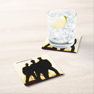 Posavasos Cuadrado De Papel BallyRotters.com Silhouette - Beer Mats