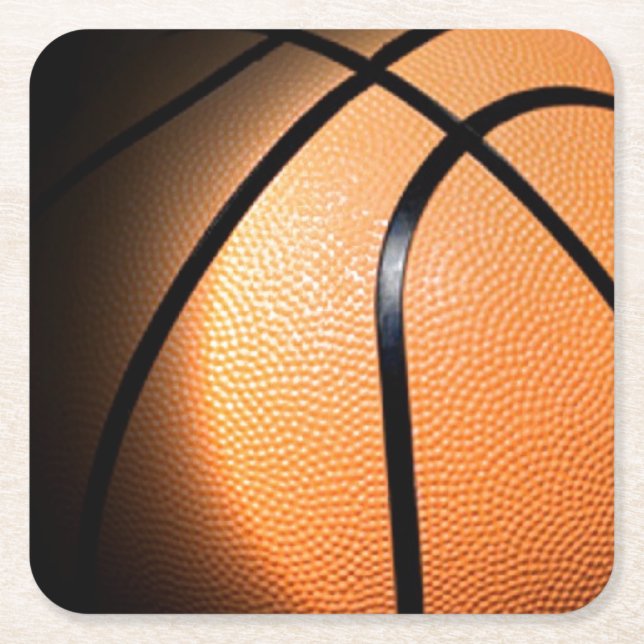 Posavasos Cuadrado De Papel Baloncesto (Anverso)