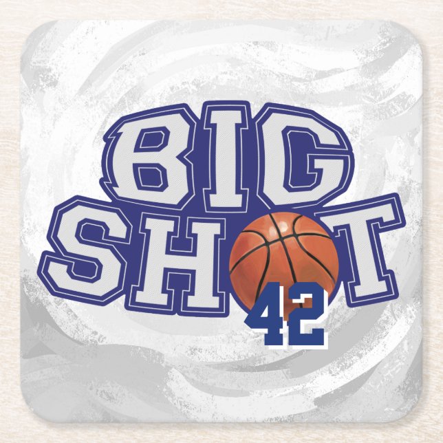 Posavasos Cuadrado De Papel Baloncesto Big Shot (Anverso)