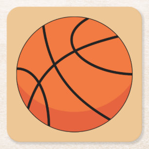 Posavasos Cuadrado De Papel Baloncesto personalizado