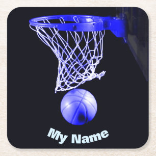 Posavasos Cuadrado De Papel Baloncesto Su Nombre