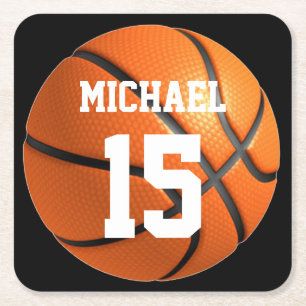 Posavasos Cuadrado De Papel Baloncesto Su Nombre