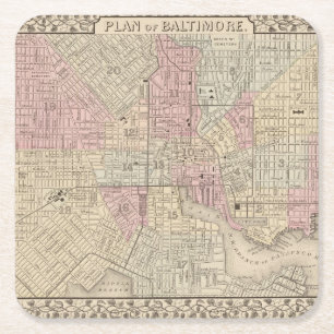 Posavasos Cuadrado De Papel Baltimore 4