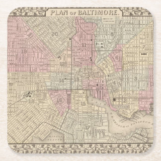 Posavasos Cuadrado De Papel Baltimore 4