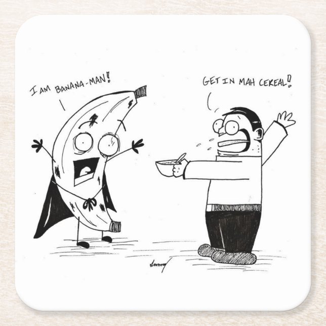 Posavasos Cuadrado De Papel Banana Man Coasters (Anverso)