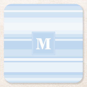 Posavasos Cuadrado De Papel Bandas azules monográficas