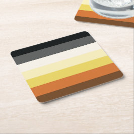 Posavasos Cuadrado De Papel Bandas de Orgullo de Oso