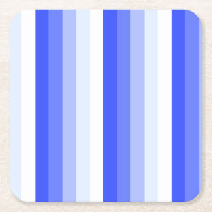 Posavasos Cuadrado De Papel Bandas de sombra azules reales