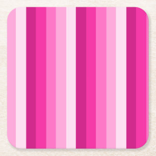 Posavasos Cuadrado De Papel Bandas de sombra rosadas calientes