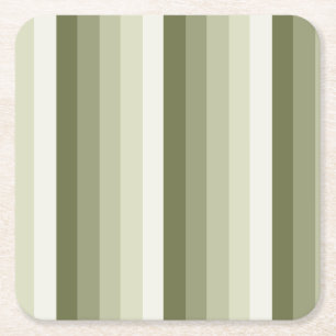 Posavasos Cuadrado De Papel Bandas de sombra verde oliva