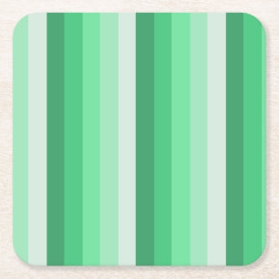 Posavasos Cuadrado De Papel Bandas de sombra verdes