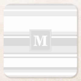 Posavasos Cuadrado De Papel Bandas grises claras monográficas