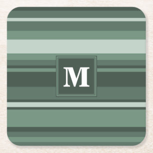 Posavasos Cuadrado De Papel Bandas verdes monográficas