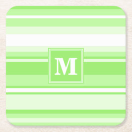 Posavasos Cuadrado De Papel Bandas verdes monográficas