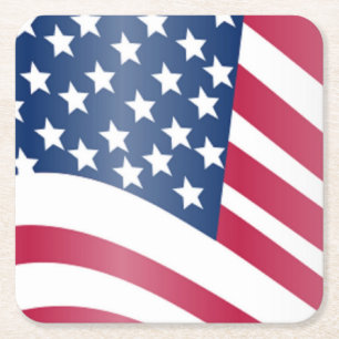 POSAVASOS CUADRADO DE PAPEL BANDERA AMERICANA