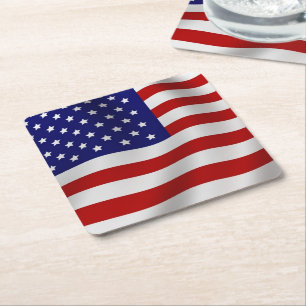 Posavasos Cuadrado De Papel Bandera americana