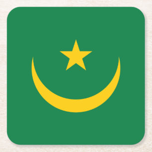Posavasos Cuadrado De Papel Bandera antigua de Mauritania