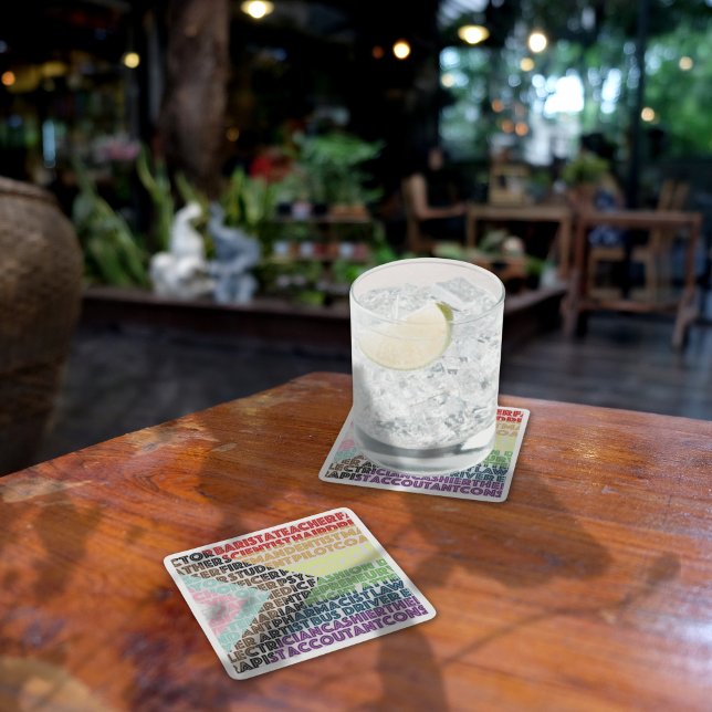 Posavasos Cuadrado De Papel Bandera arco iris progresiva Guión gay LGBT (Subido por el creador)