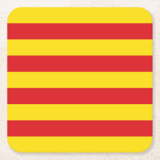 Posavasos Cuadrado De Papel Bandera catalana (Cataluña)