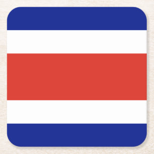 Posavasos Cuadrado De Papel Bandera Civil de Costa Rica