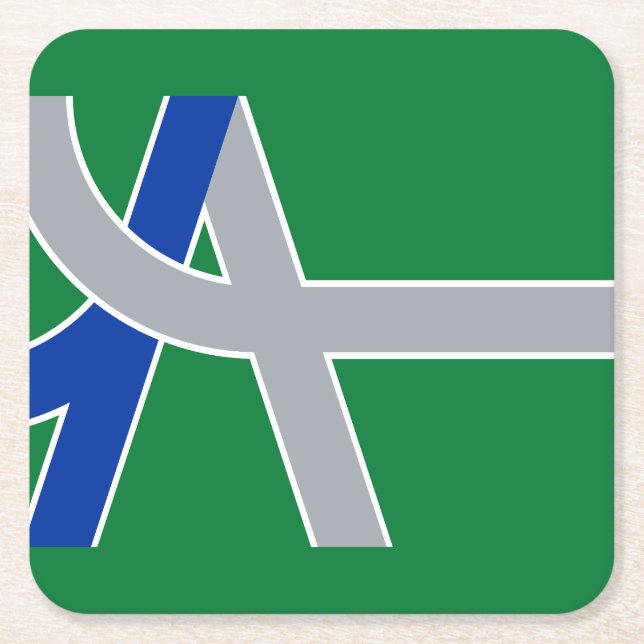 Posavasos Cuadrado De Papel Bandera de Albany, Oregón (Anverso)