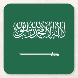Posavasos Cuadrado De Papel Bandera de Arabia Saudita