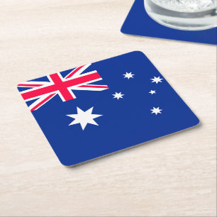 Posavasos Cuadrado De Papel Bandera de Australia