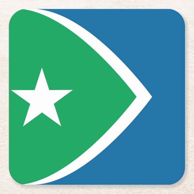 Posavasos Cuadrado De Papel Bandera de Cedar Rapids, Iowa (Anverso)