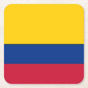 Posavasos Cuadrado De Papel Bandera de Colombia